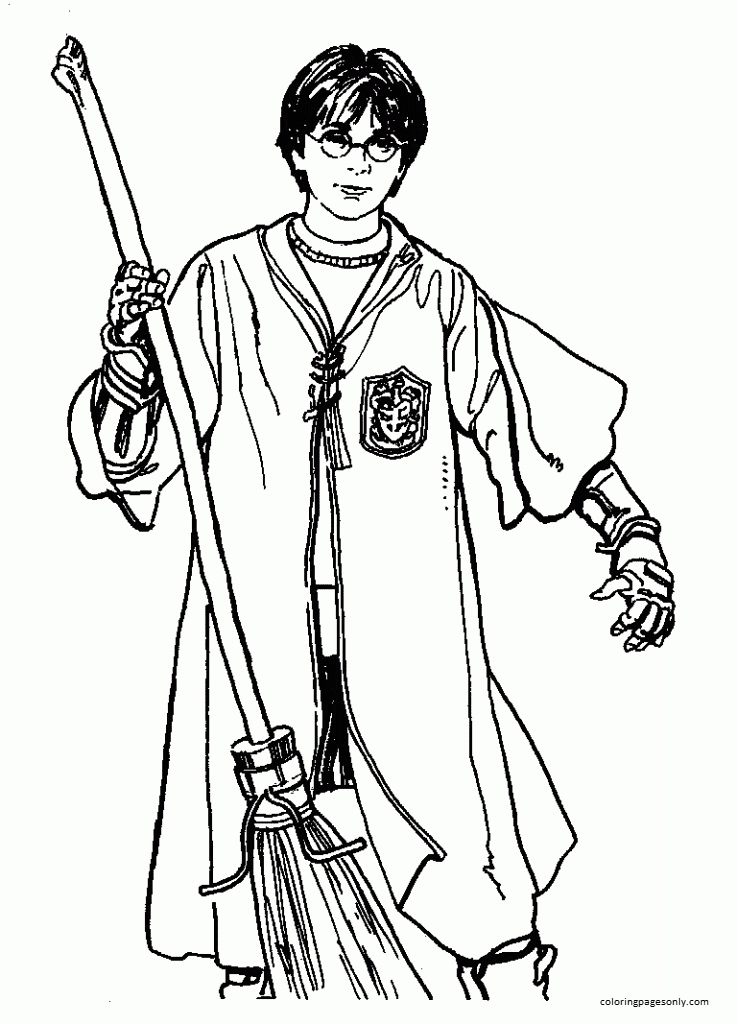 Harry potter and ron weasley coloring page