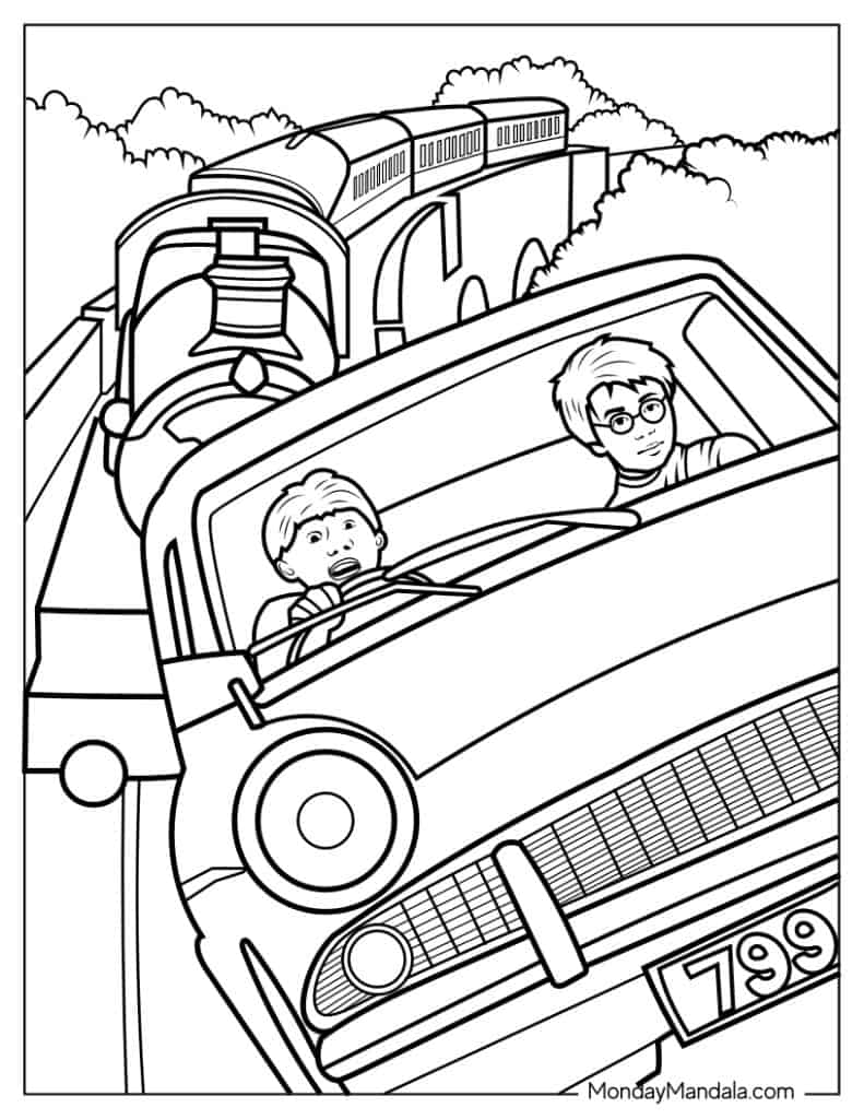 Harry potter coloring pages free pdf printables