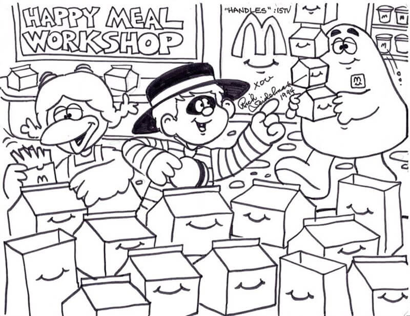 Grimace in happy meal workshop coloring page