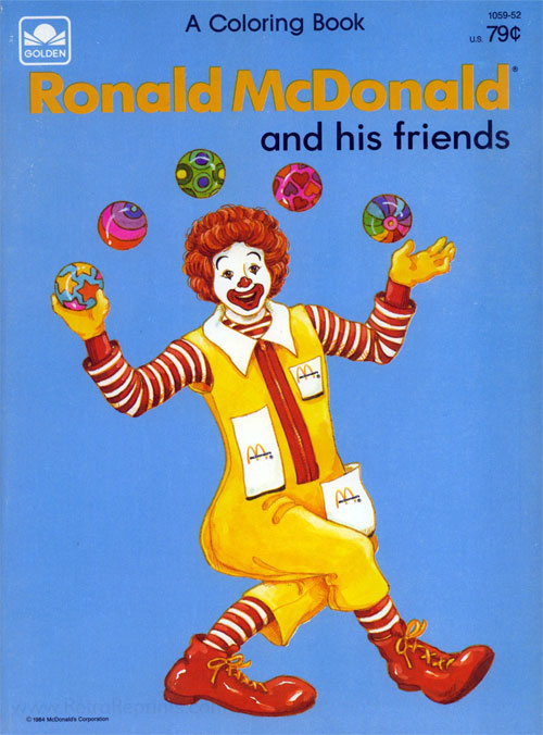 Ronald mcdonald and his friends coloring books at retro reprints