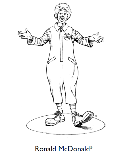 Ronald mcdonald malvorlagen