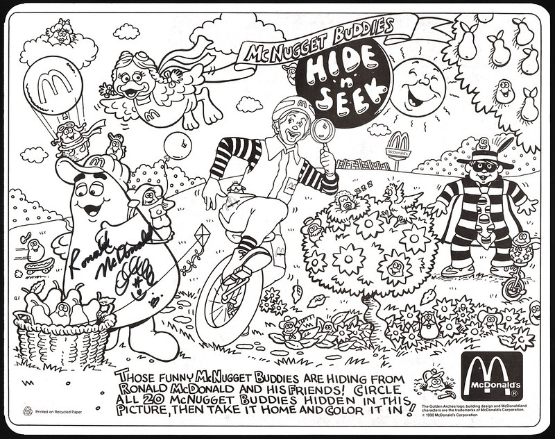 Mcdonalds trayliner placemat