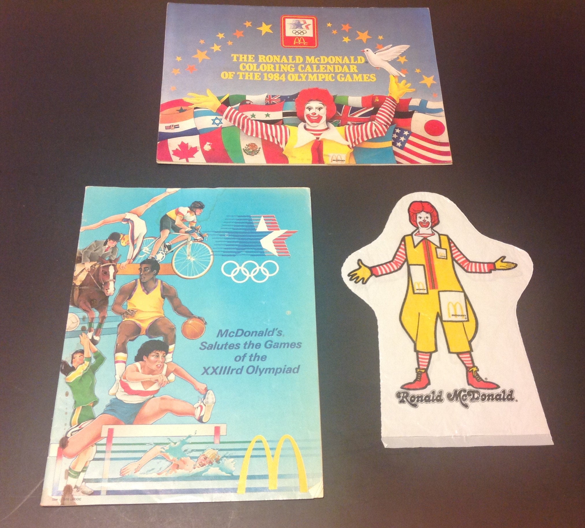 Ronald mcdonald olympic coloring calendar puppet salute