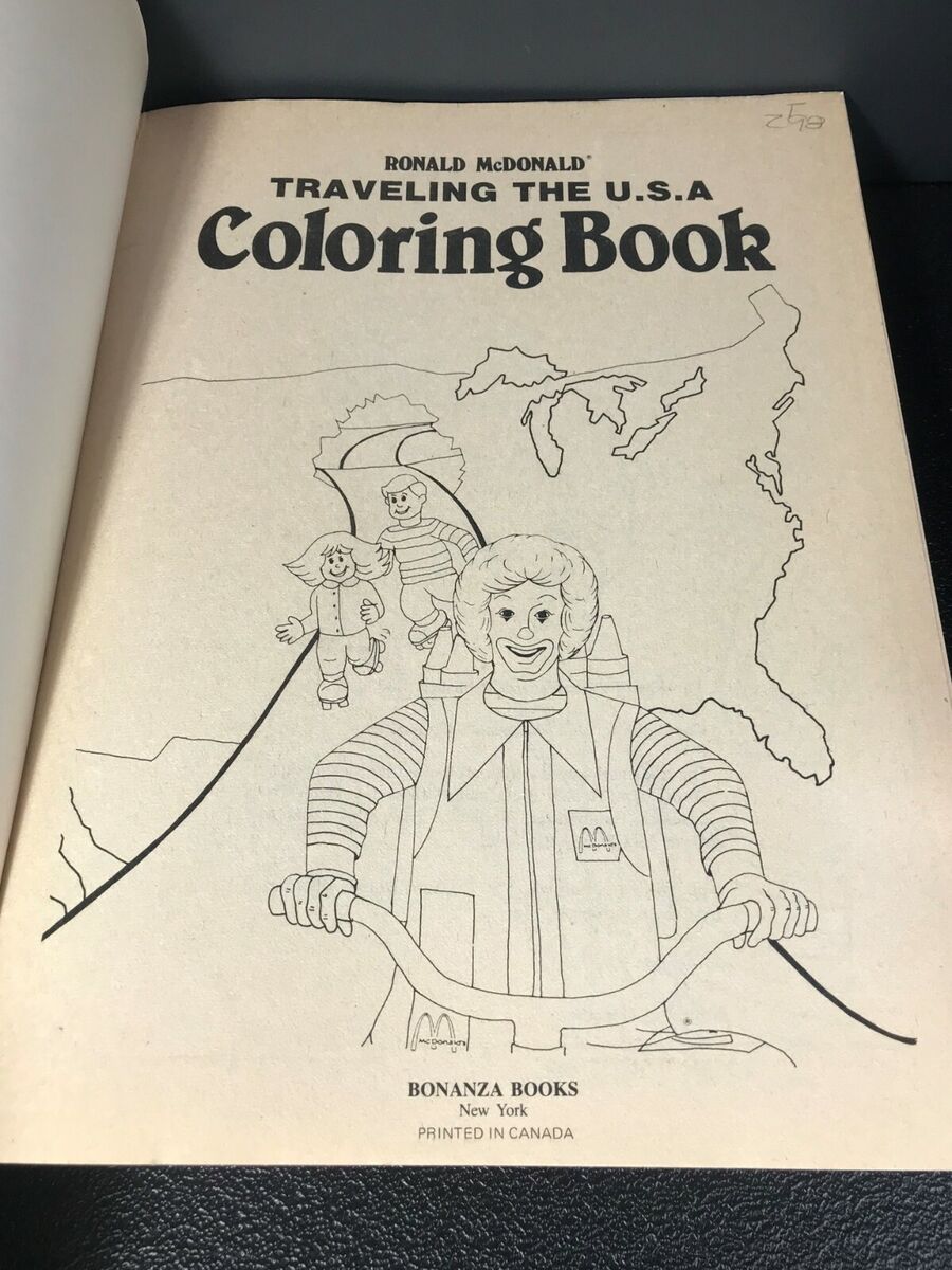 Mcdonalds ronald mcdonald coloring book traveling the usa