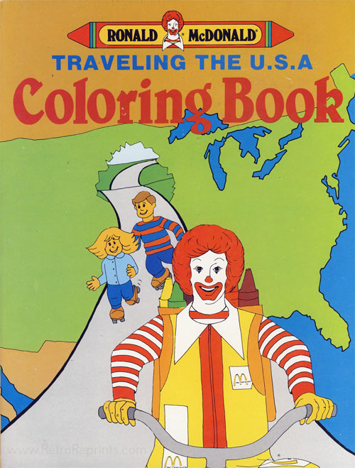 Ronald mcdonald traveling the usa coloring books at retro reprints