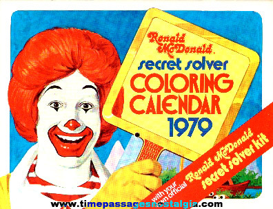 Ronald mcdonald secret solver coloring calendar