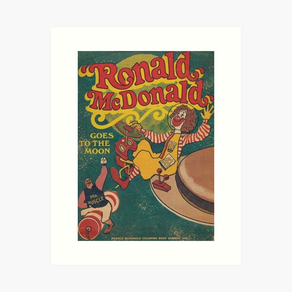 Ronald mcdonald vintage design art print for sale by skaterpoop