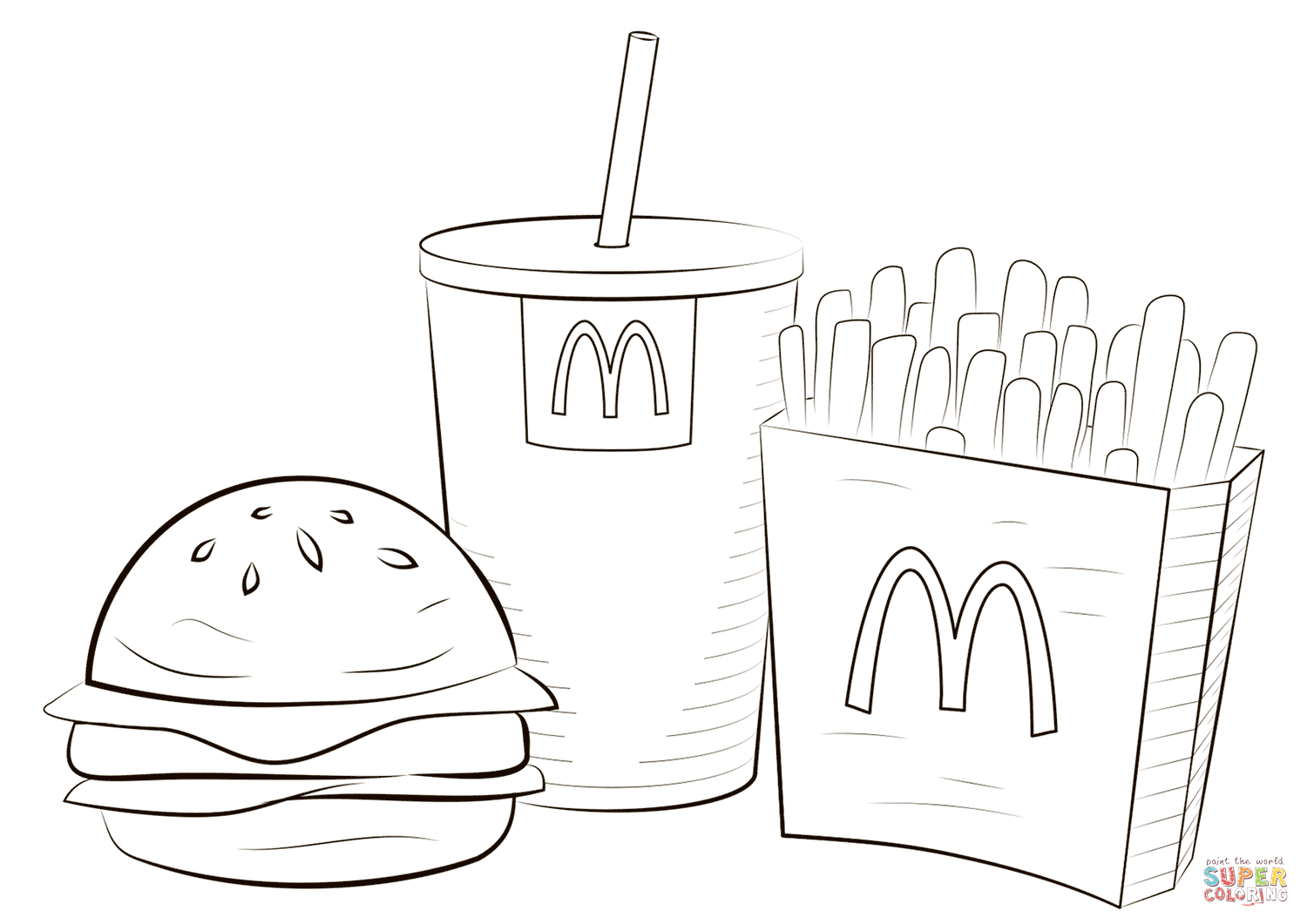 Mcdonalds food coloring page free printable coloring pages