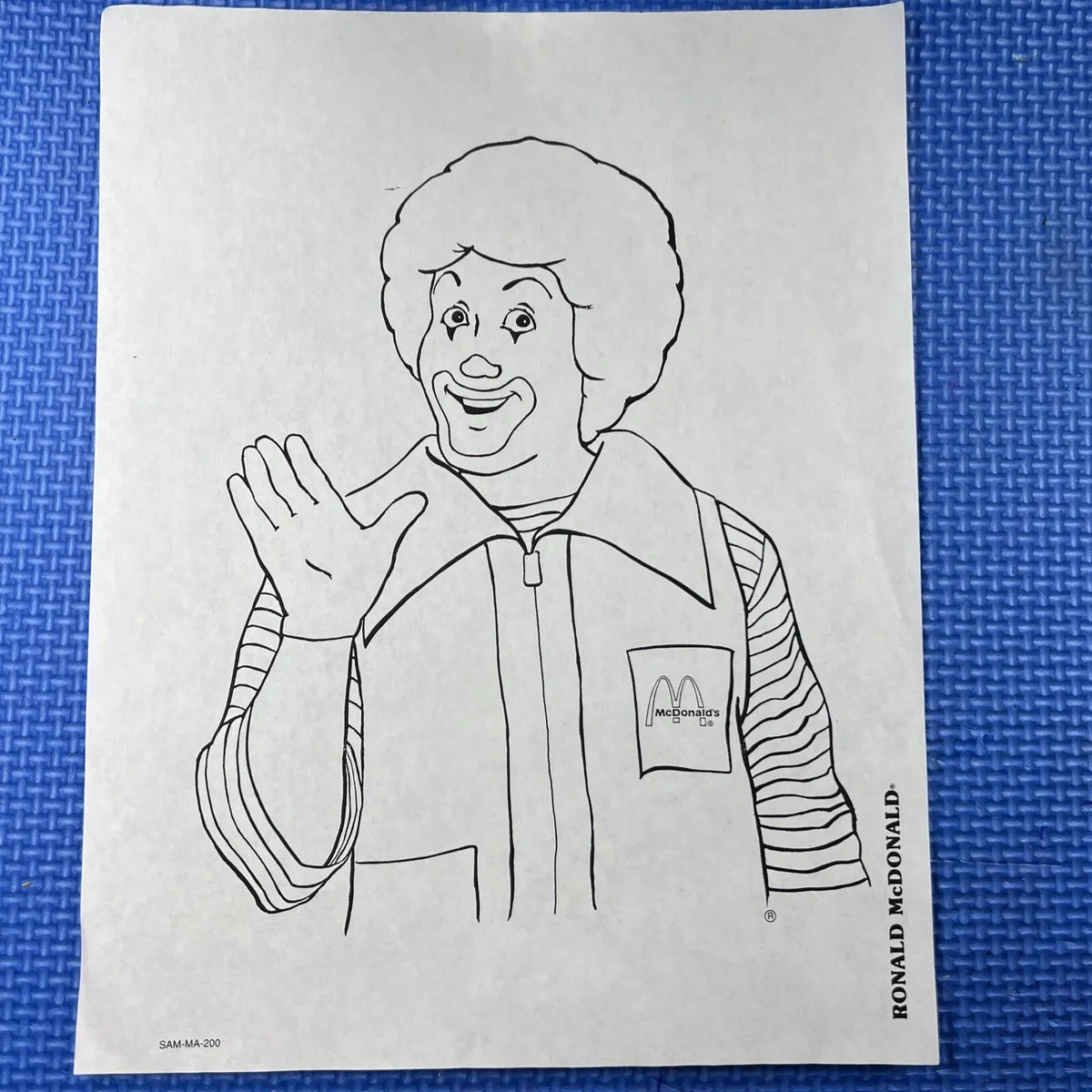 Vintage clown mc donalds coloring page ronalds mc donalds collectible