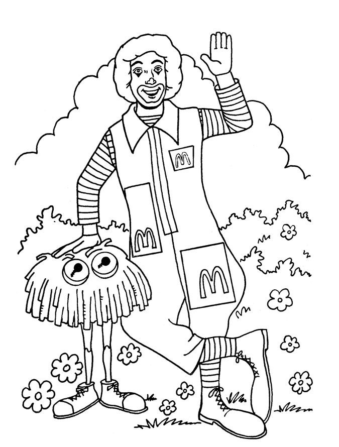 Ronald mcdonald coloring pages coloring books at retro reprints