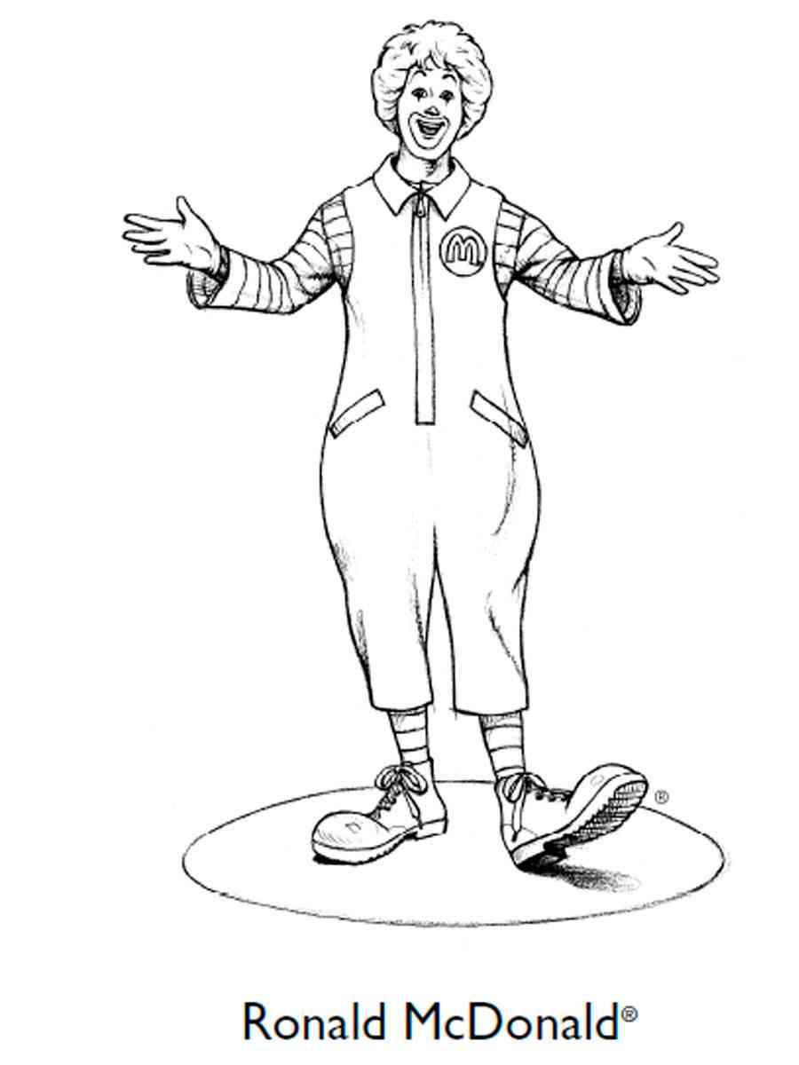 Ronald mcdonald coloring pages