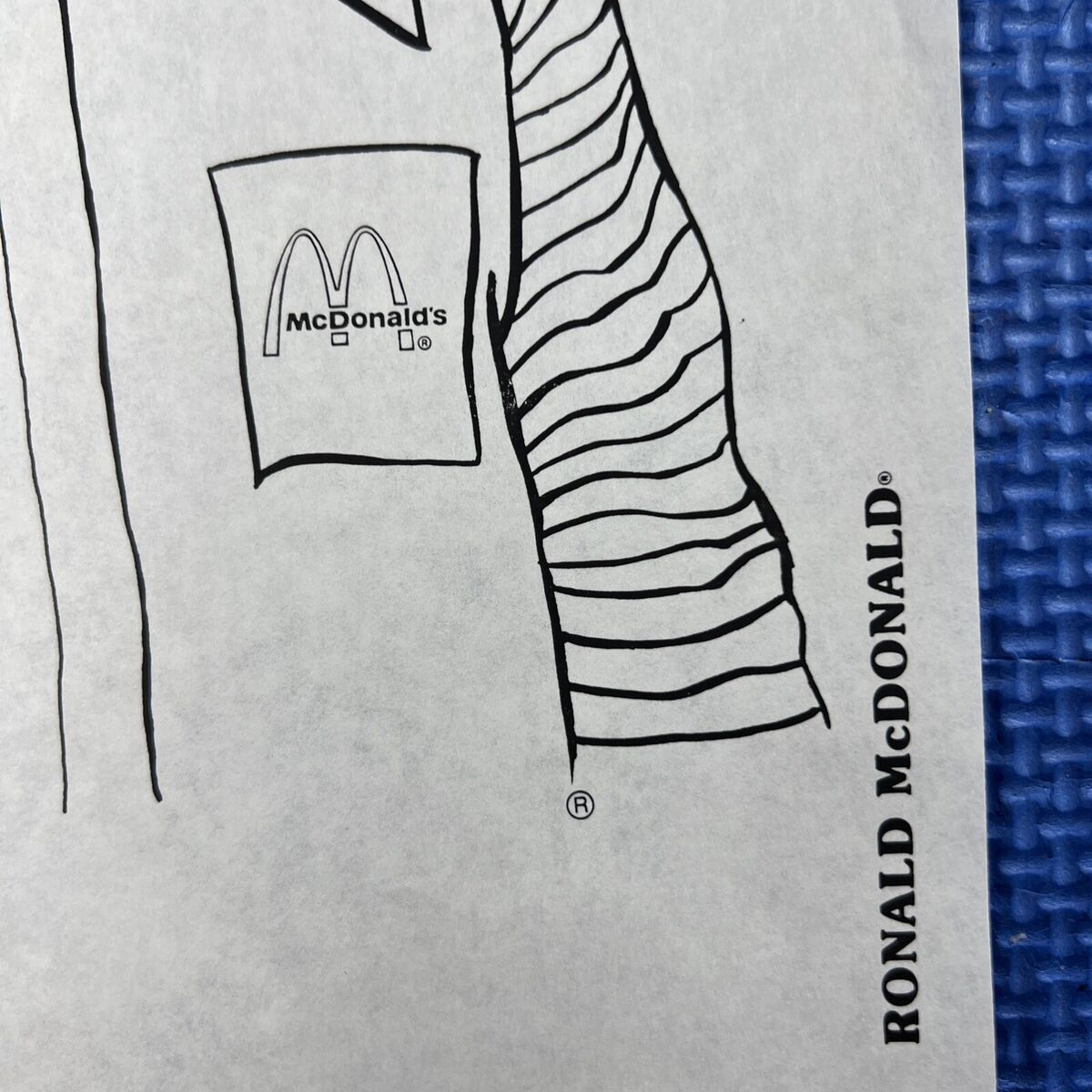 Vintage clown mc donalds coloring page ronalds mc donalds collectible