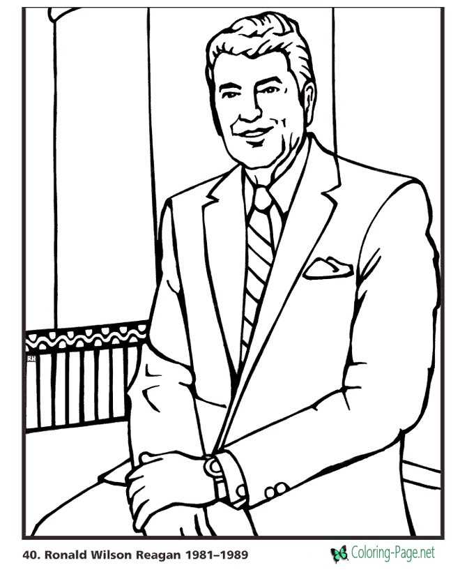 Us presidents coloring pages ronald reagan