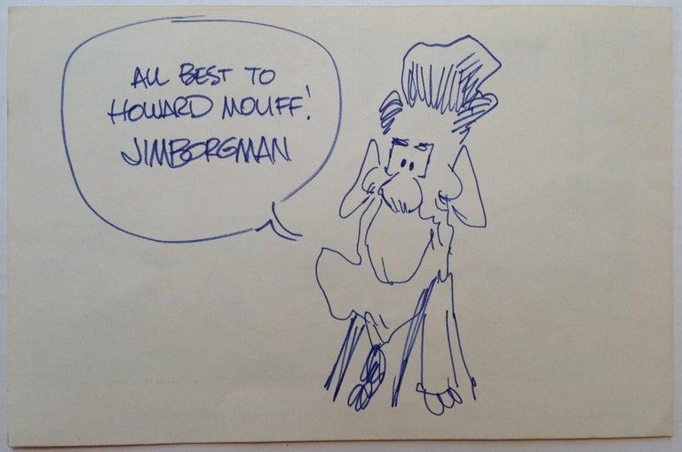 Original signed cartoon of ronald reagan jim borgman