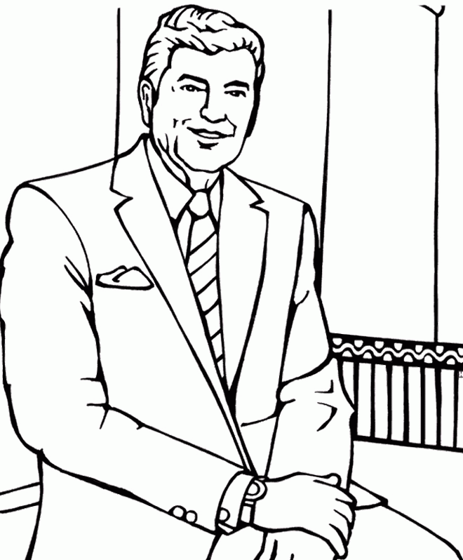 Ronald reagan coloring page