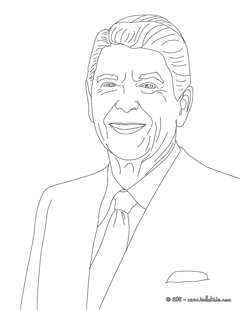 President ronald reagan coloring pages