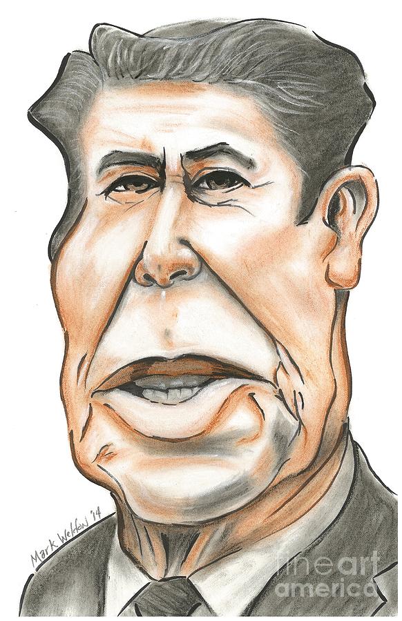 Ronald reagan drawing by mark weldon