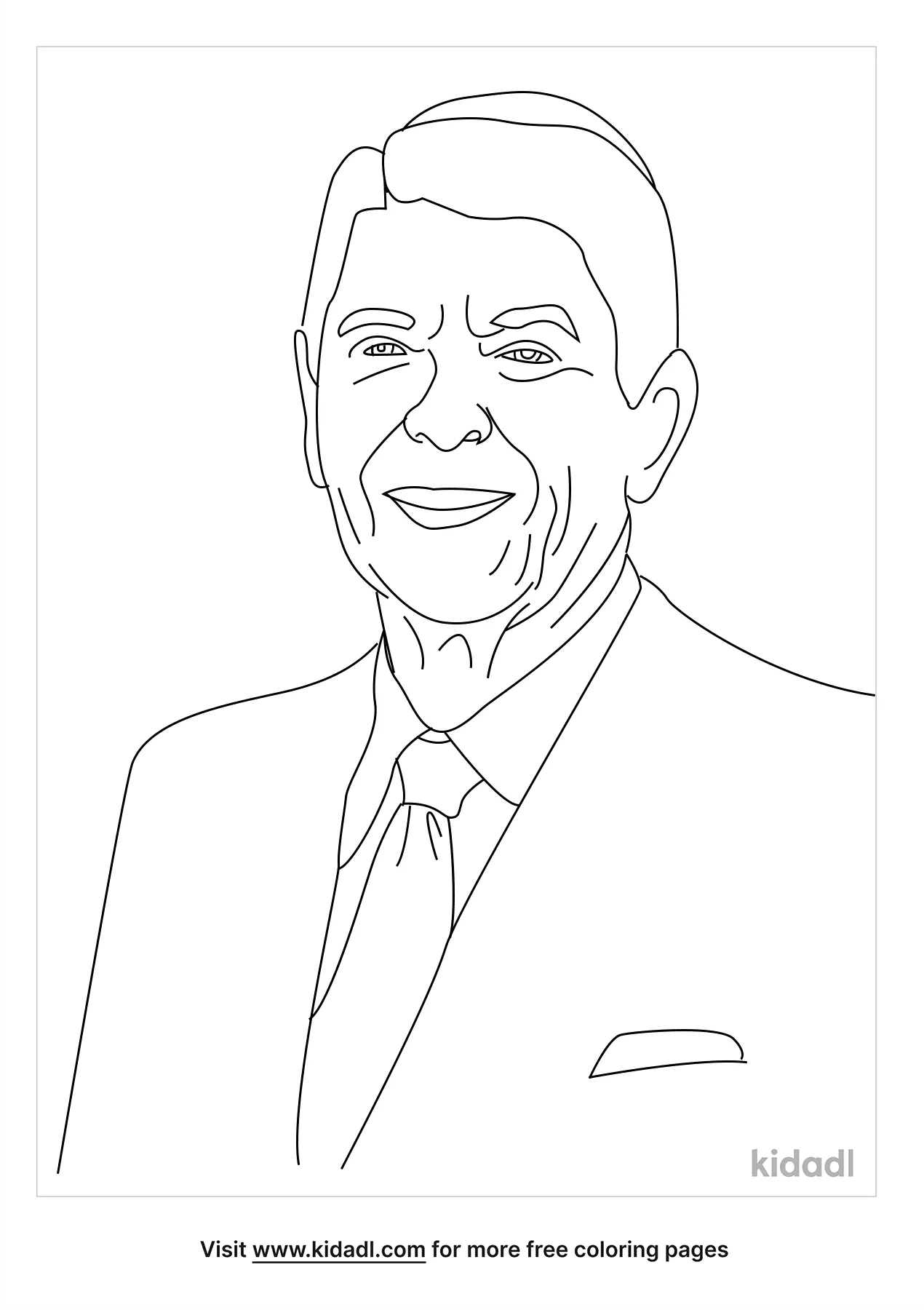 Free ronald reagan coloring page coloring page printables