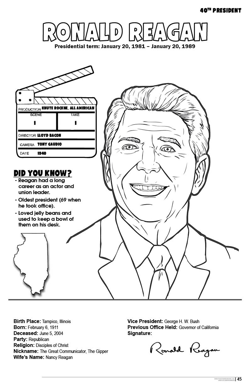 American presidents coloring book x