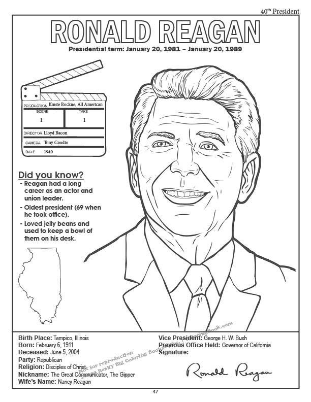 American presidents coloring book x