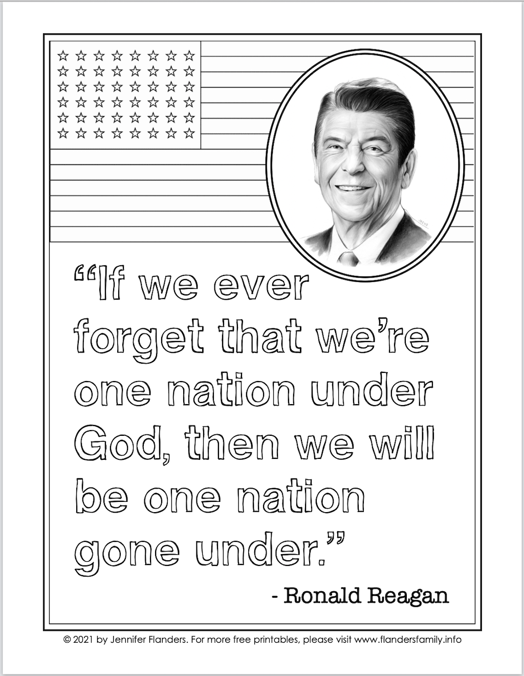 One nation under god coloring page