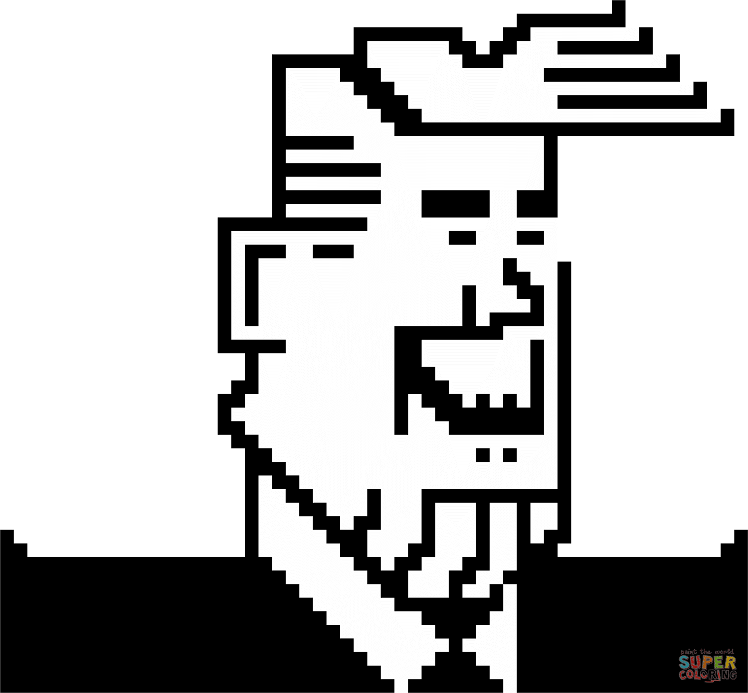 Pixel ronald reagan coloring page free printable coloring pages