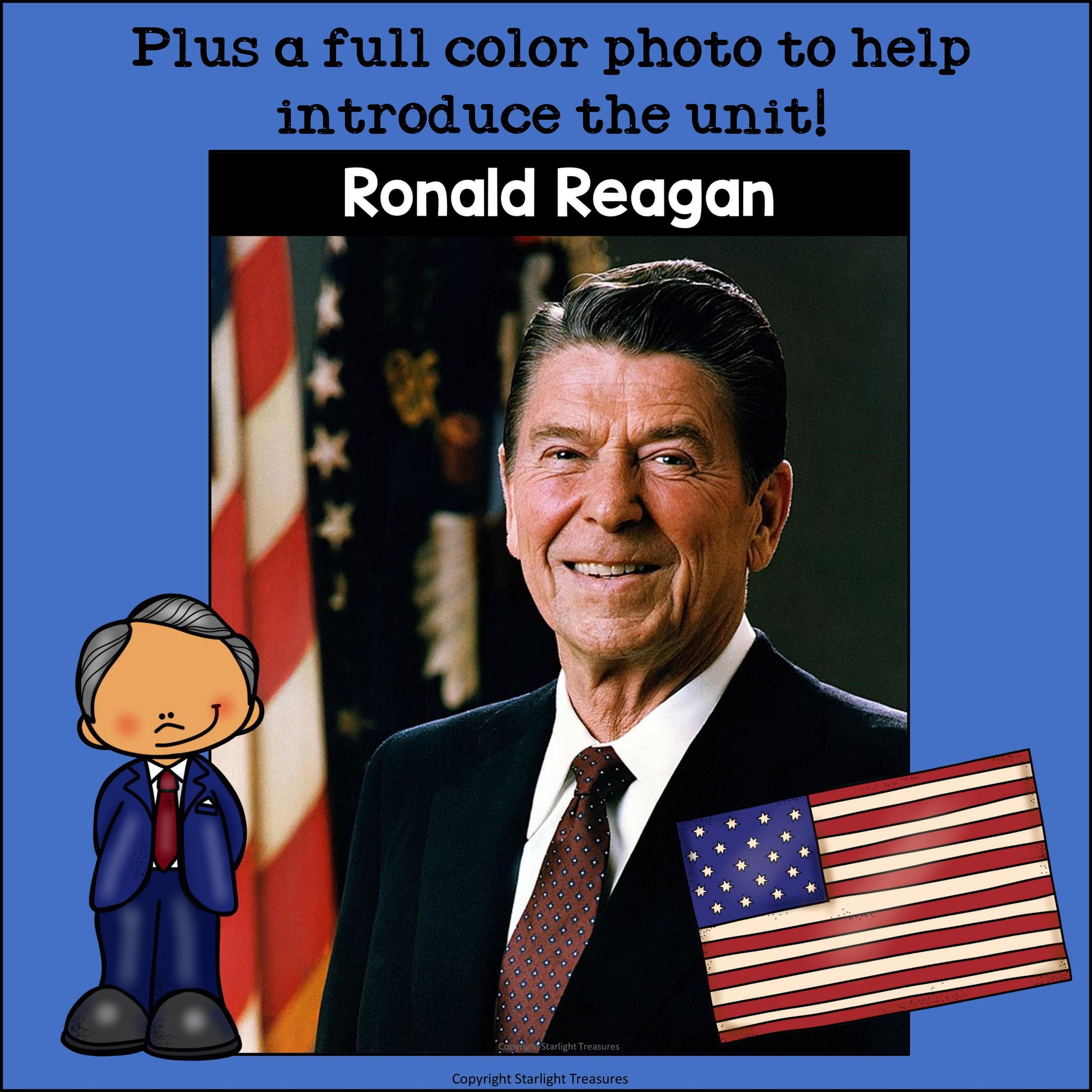 Ronald reagan mini book for early readers presidents day â starlight treasures llc