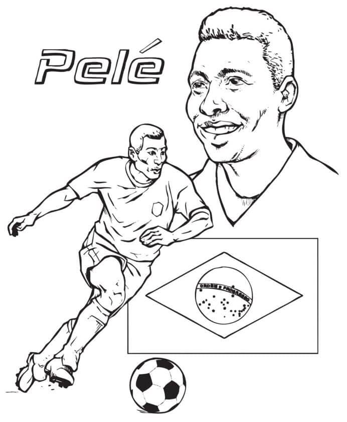 Pele from brazil coloring page