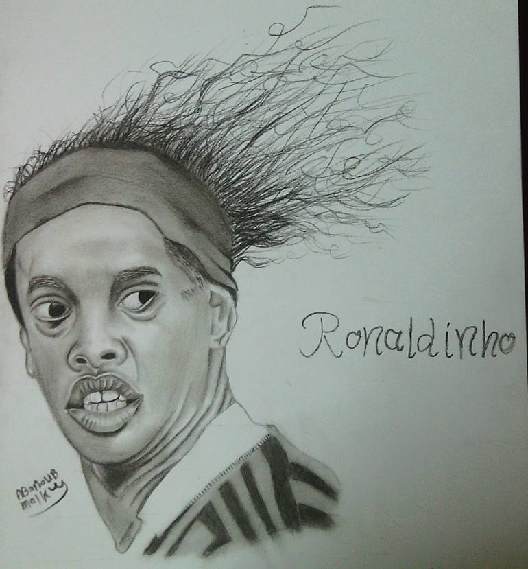 Ronaldinho drawing by abanoub malky saatchi art