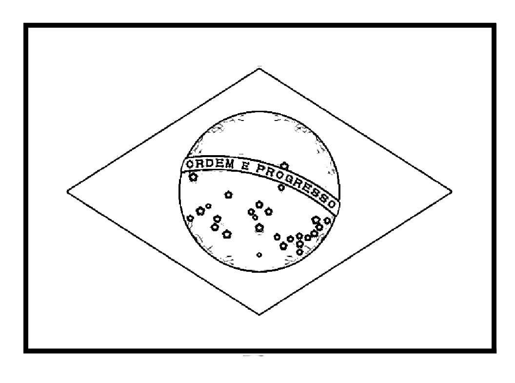 Printable brazil flag coloring page