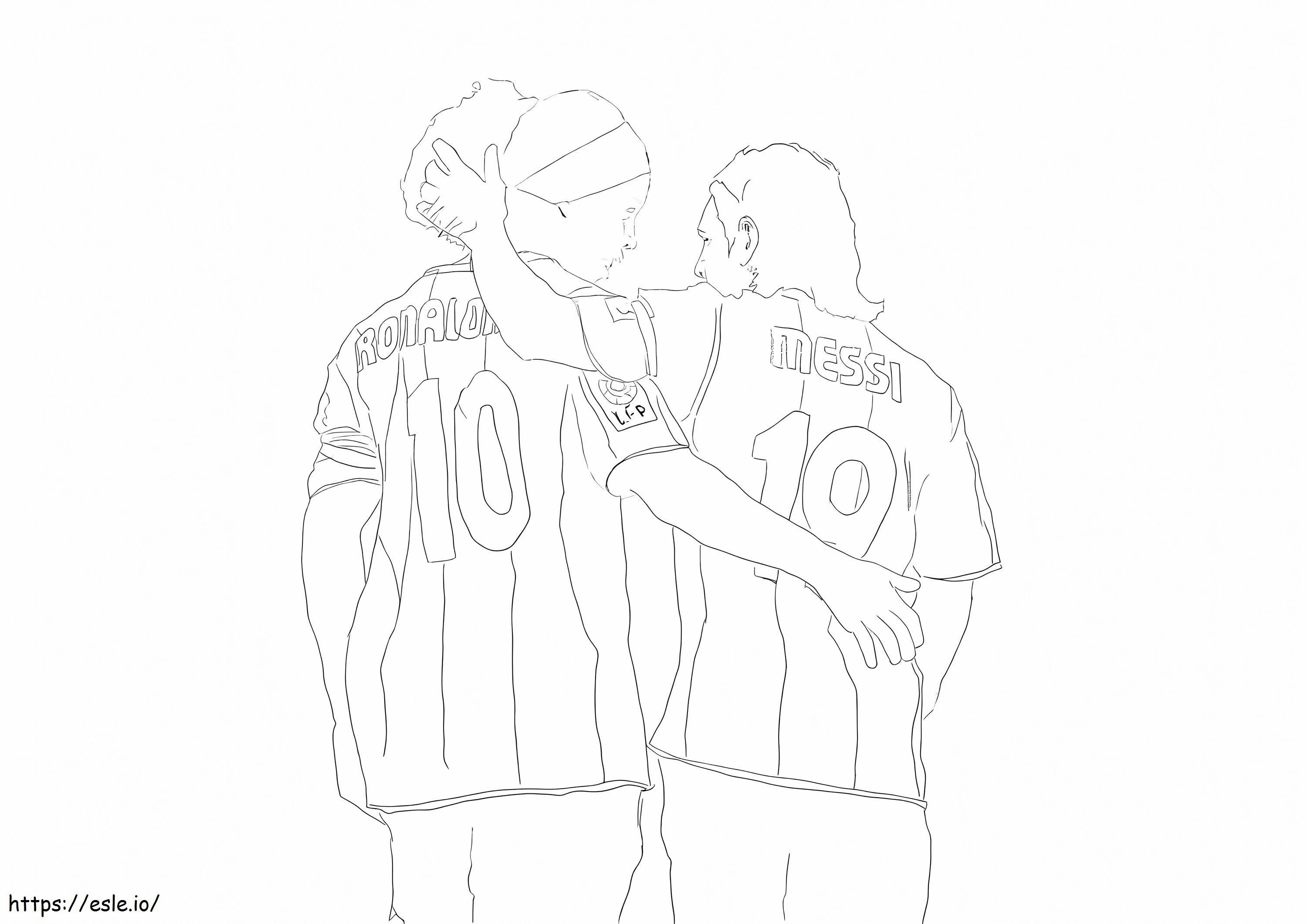 Lnel messi and ronaldinho coloring page