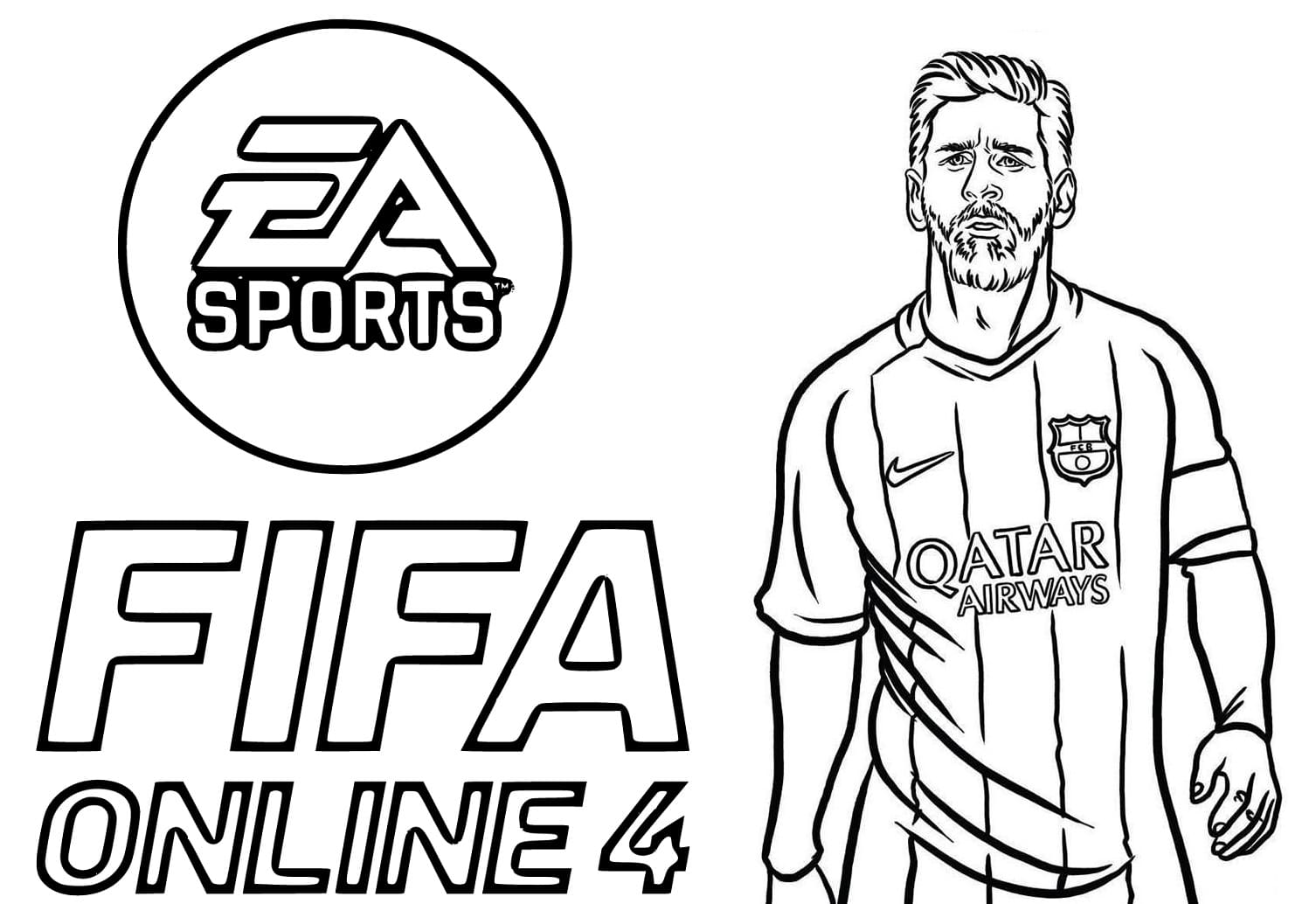 Fifa online messi coloring page