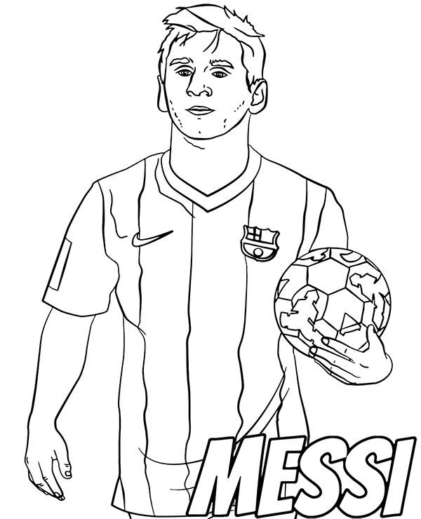 Football player messi coloring sheet by topcoloringpages on