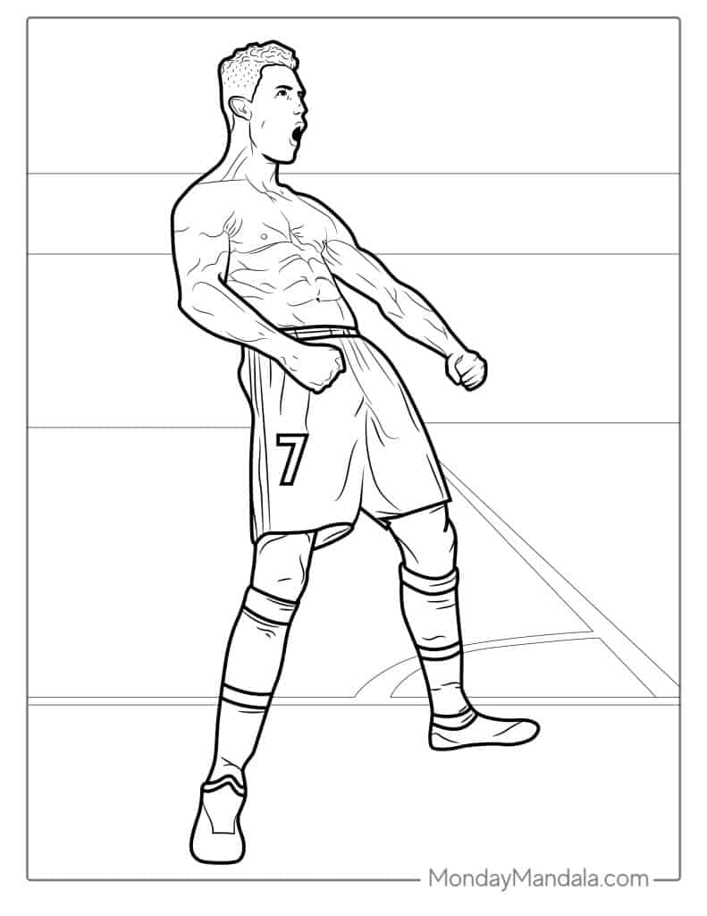 Ronaldo coloring pages free pdf printables