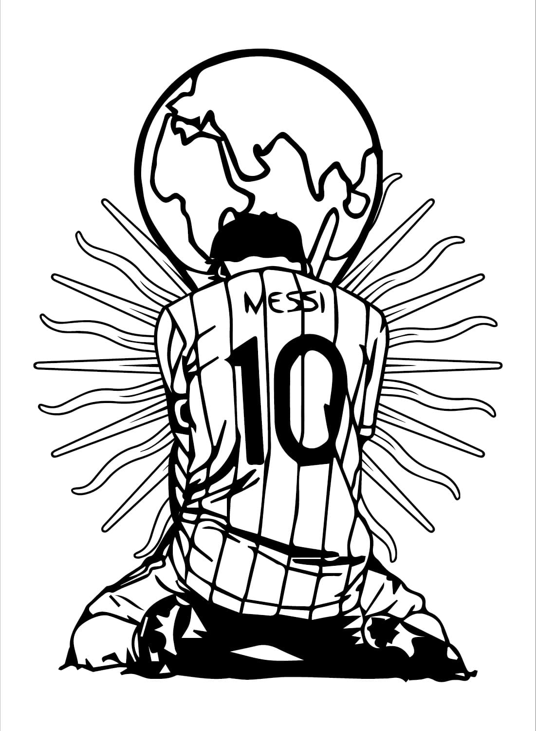 Printable lionel messi coloring page