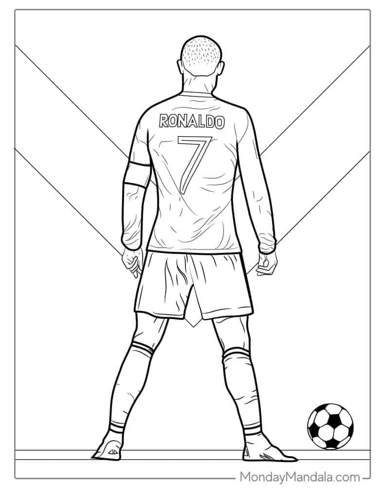 Ronaldo coloring pages free pdf printables