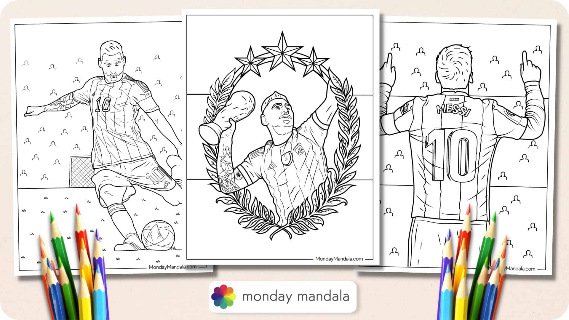 Lionel messi coloring pages free pdf printables