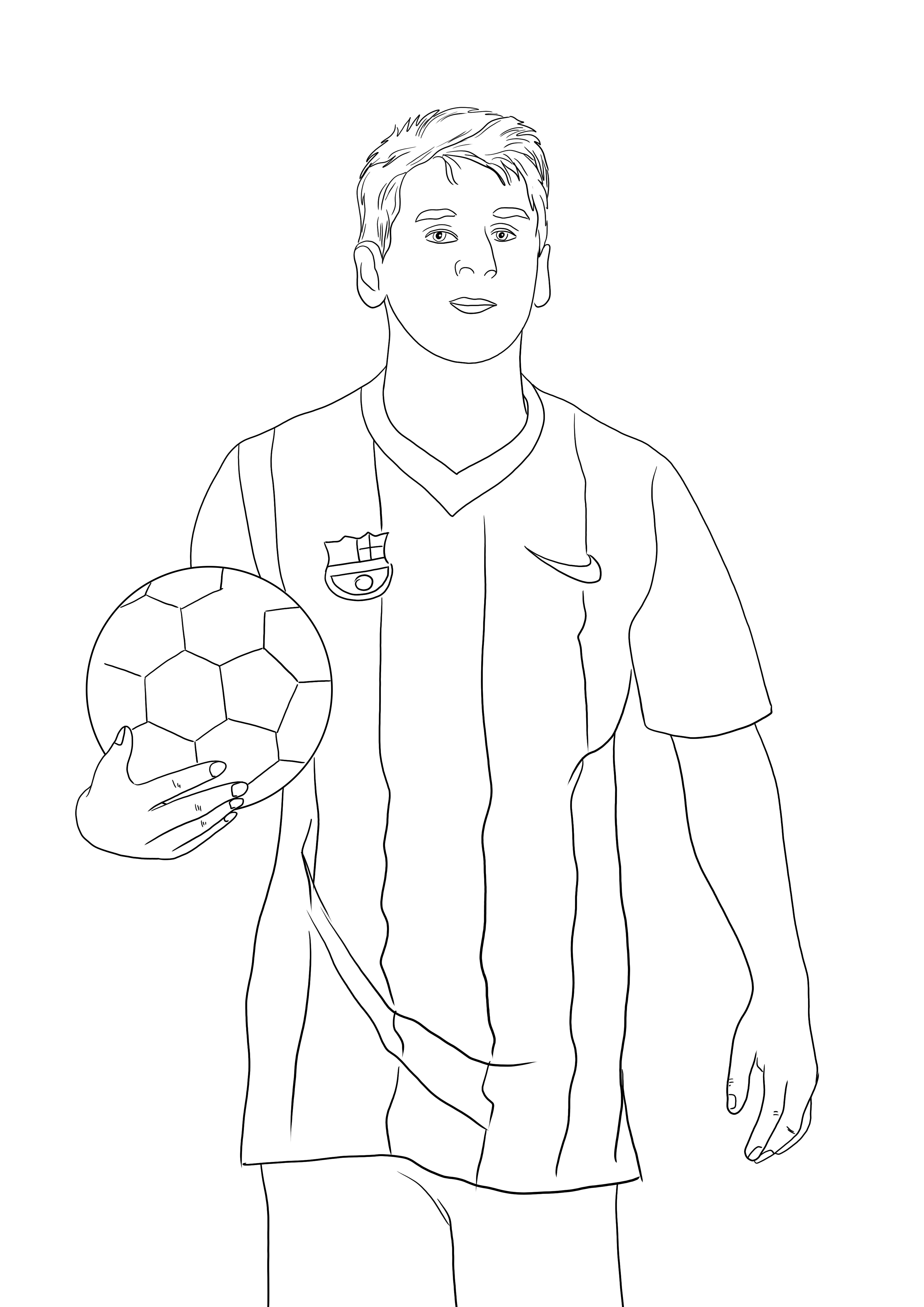 Free lnel messi coloring image to print and have fun while coloring