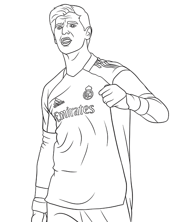 Thibaut courtois coloring page goalkeeper