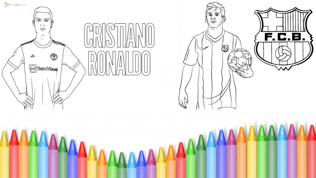 Ronaldo and messi coloring pages world cup luta coloring channel