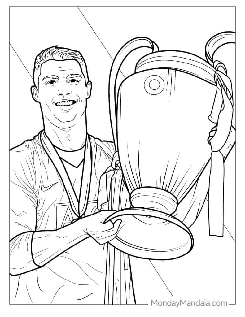 Ronaldo coloring pages free pdf printables