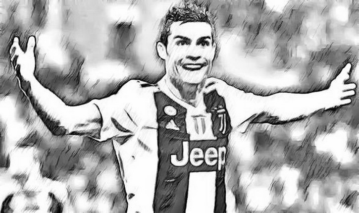 Coloring page uefa champions league cristiano ronaldo