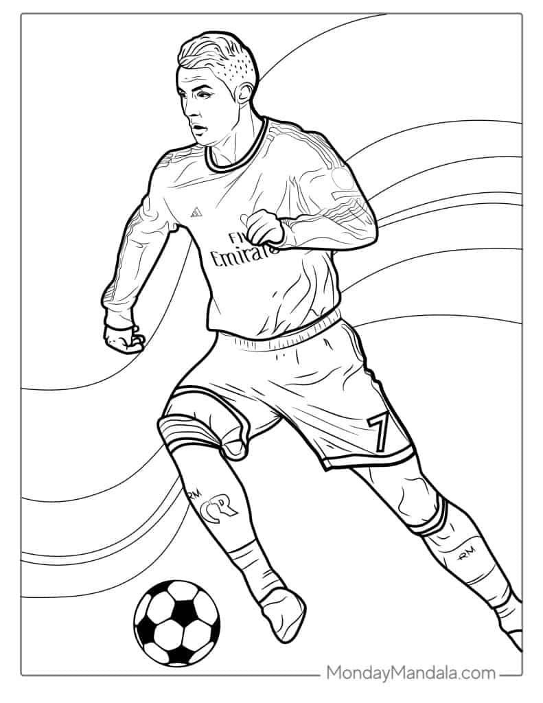 Ronaldo coloring pages free pdf printables