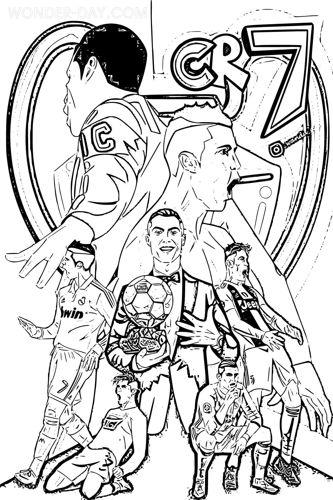 Cristiano ronaldo coloring pages wonder day â coloring pages for children and adults