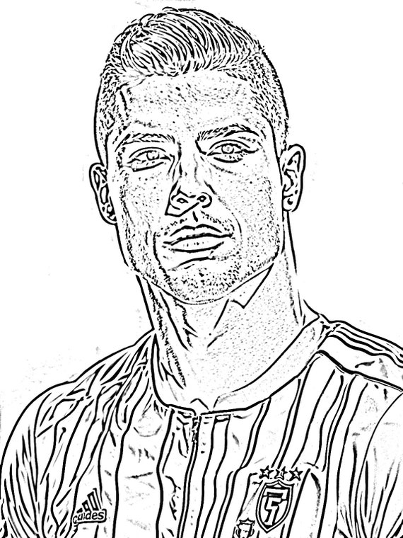 Printable coloring page ronaldo cr sketch book art for adults favourite character drawing download now