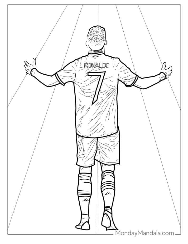 Ronaldo coloring pages free pdf printables