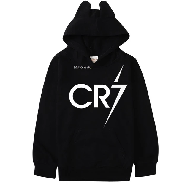 Critiano ronaldo cr hoodie kid caual coat baby girl cat ear weathirt toddler boy long leeve clothe children outwear