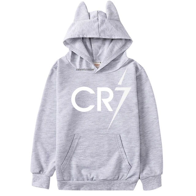 Critiano ronaldo cr hoodie kid caual coat baby girl cat ear weathirt toddler boy long leeve clothe children outwear