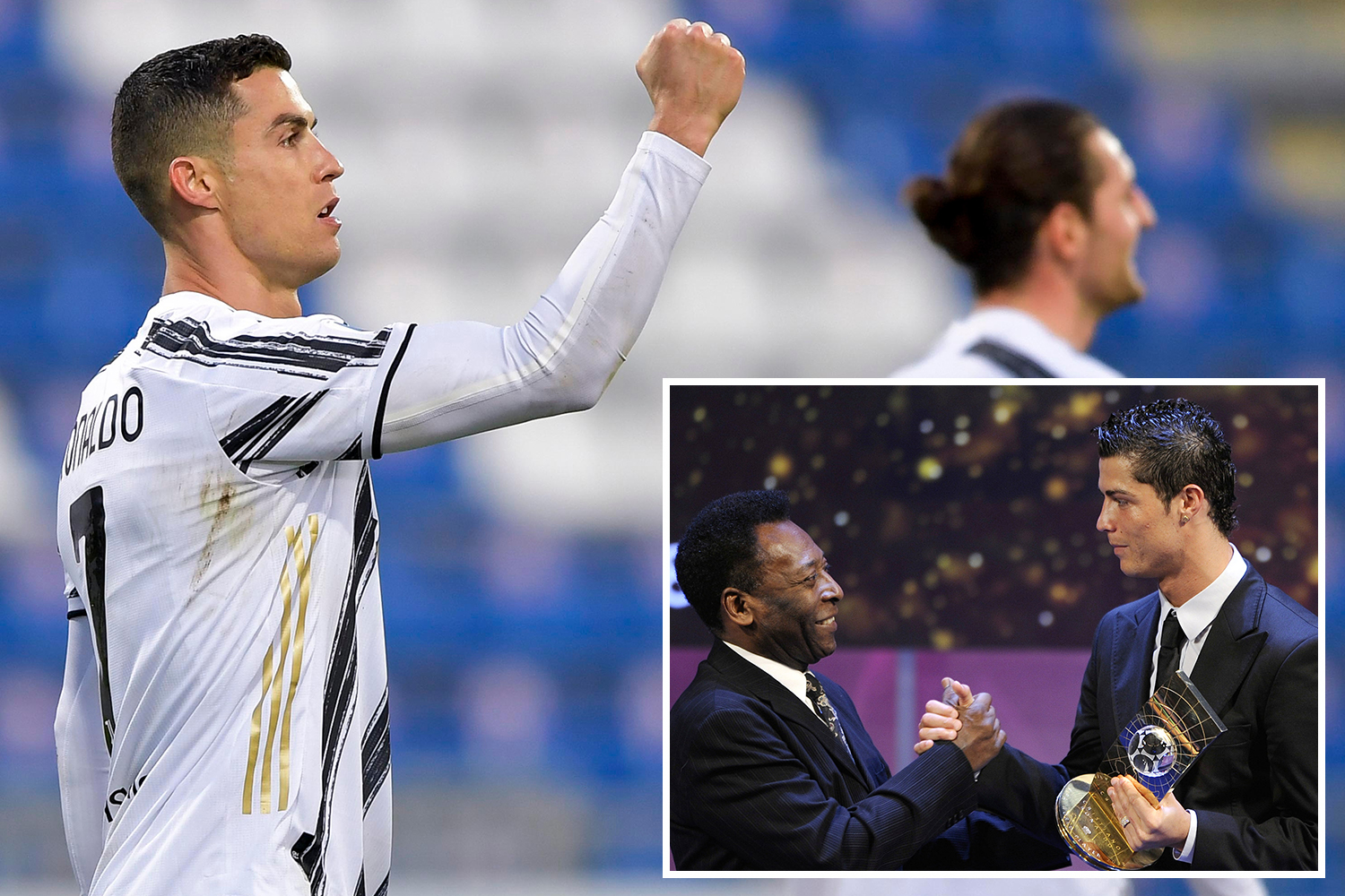 Pele ngratulates cristiano ronaldo for beating his career goals tally as hat