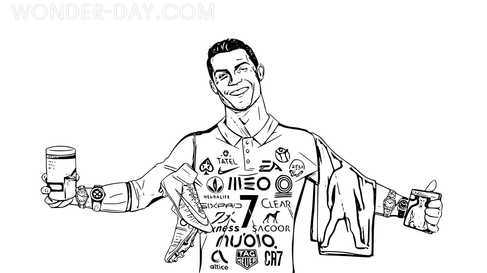 Cristiano ronaldo coloring pages wonder day â coloring pages for children and adults